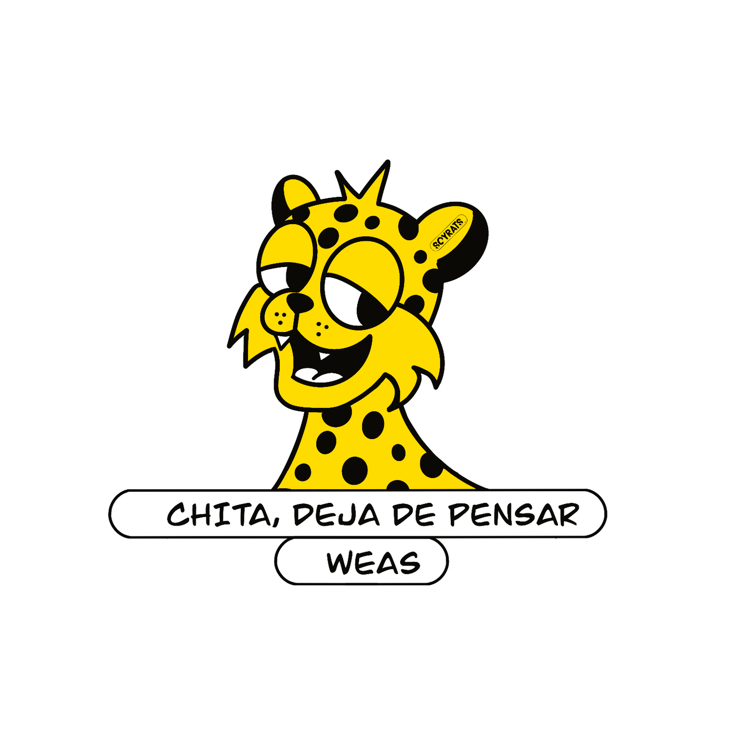 soy rats set stickers chita, deja de pensar weas
