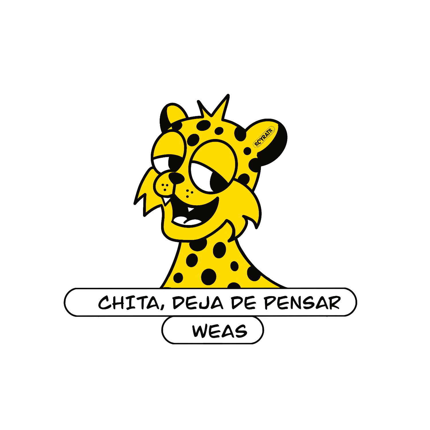 soy rats set stickers chita, deja de pensar weas